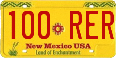 NM license plate 100RER