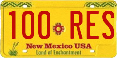 NM license plate 100RES
