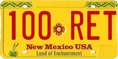 NM license plate 100RET