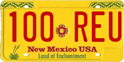 NM license plate 100REU