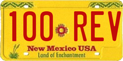 NM license plate 100REV