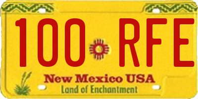 NM license plate 100RFE