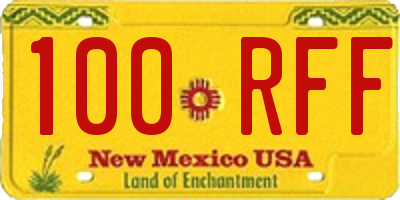 NM license plate 100RFF