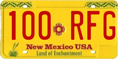 NM license plate 100RFG