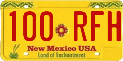 NM license plate 100RFH