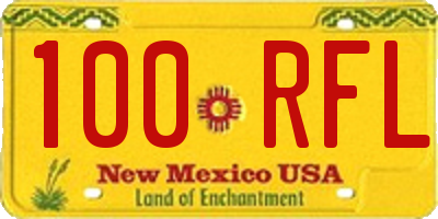 NM license plate 100RFL