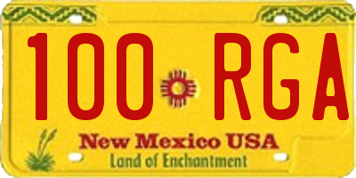 NM license plate 100RGA