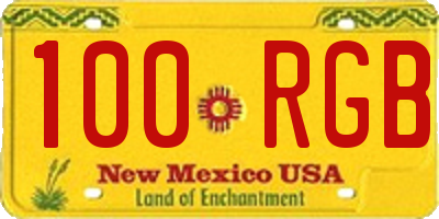 NM license plate 100RGB