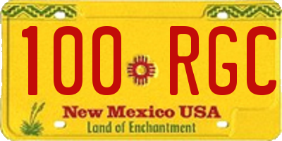 NM license plate 100RGC