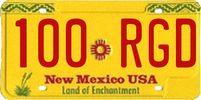 NM license plate 100RGD