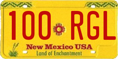 NM license plate 100RGL