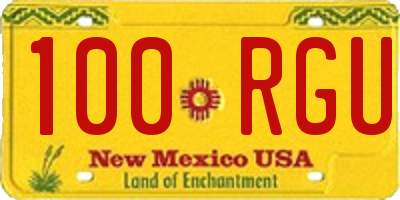 NM license plate 100RGU