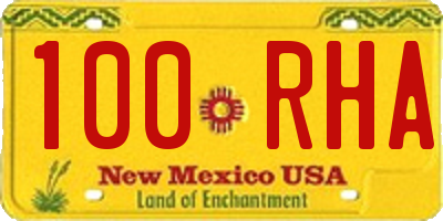 NM license plate 100RHA