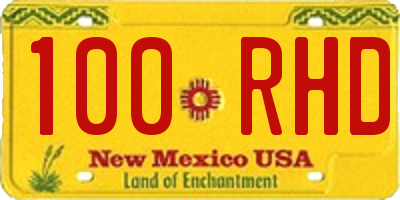 NM license plate 100RHD