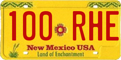 NM license plate 100RHE