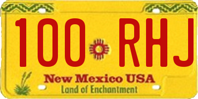 NM license plate 100RHJ