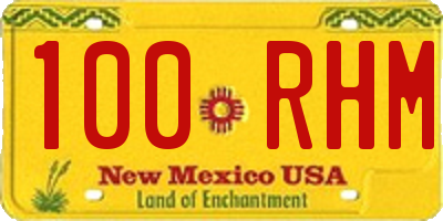 NM license plate 100RHM