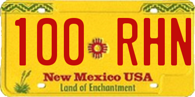 NM license plate 100RHN