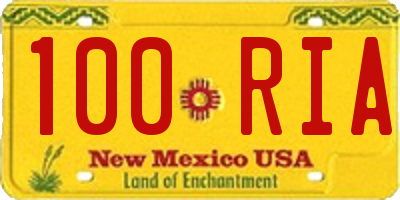 NM license plate 100RIA