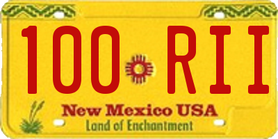 NM license plate 100RII
