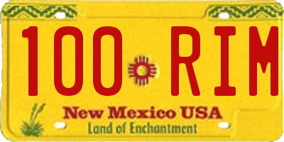 NM license plate 100RIM