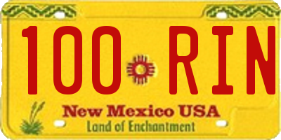 NM license plate 100RIN