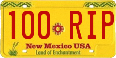 NM license plate 100RIP