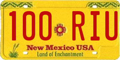 NM license plate 100RIU