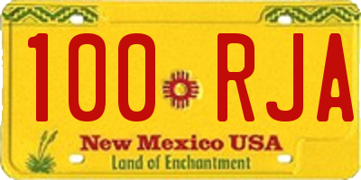 NM license plate 100RJA
