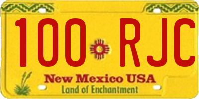 NM license plate 100RJC