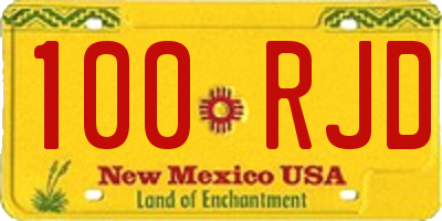 NM license plate 100RJD