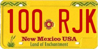 NM license plate 100RJK