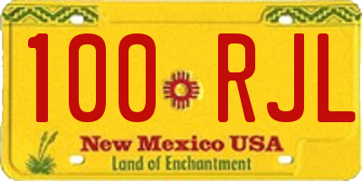 NM license plate 100RJL