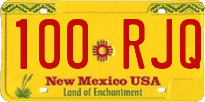 NM license plate 100RJQ