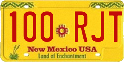 NM license plate 100RJT