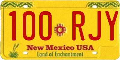 NM license plate 100RJY