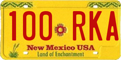NM license plate 100RKA