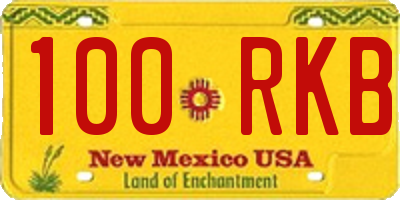 NM license plate 100RKB
