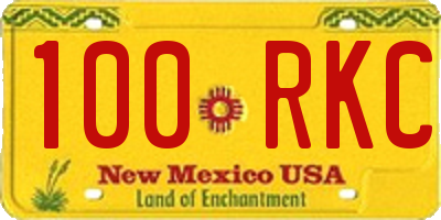 NM license plate 100RKC