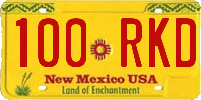 NM license plate 100RKD