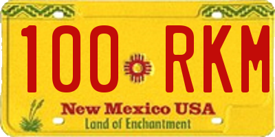 NM license plate 100RKM