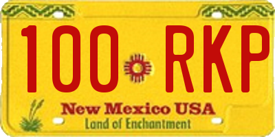 NM license plate 100RKP