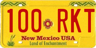 NM license plate 100RKT
