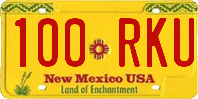 NM license plate 100RKU