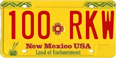 NM license plate 100RKW