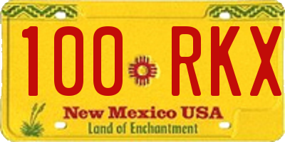 NM license plate 100RKX