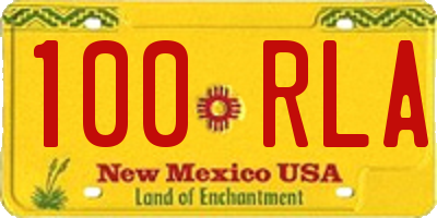 NM license plate 100RLA