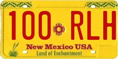 NM license plate 100RLH
