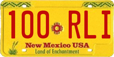 NM license plate 100RLI