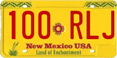 NM license plate 100RLJ